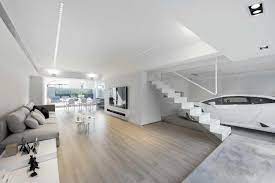 contemporary white walls with light