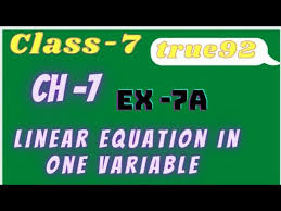 Class 7 Maths Chapter 7 Linear