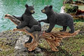 Mischievous Bear Cubs Resin Garden
