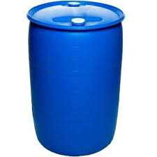 blue 55 l plastic barrel for water storage