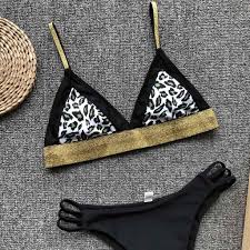 Amazon Com Luca Womens Padded Leopard Pimgh Up Bikini Set