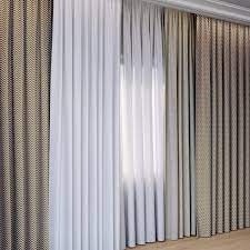 curtains with tulle v ray set 03 3d