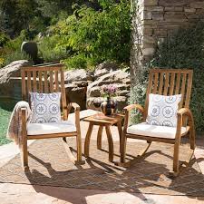 Teak Wood Rocking Chair Set