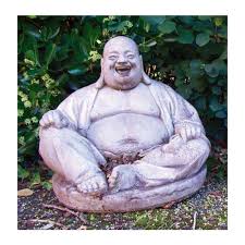 Large Laughing Buddha Stone Sculpture