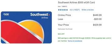 southwest airlines egift cards at 14