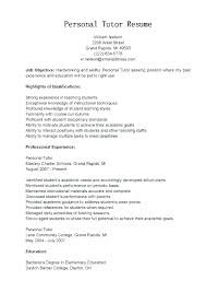 Resume Student Math Tutor Resume Objective Tutor Resume