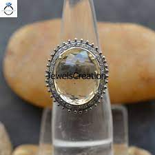 pave diamond jewelry lemon topaz ring