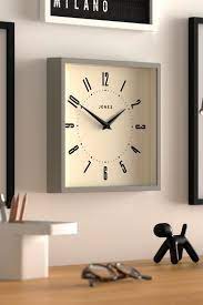 Jones Clocks Grey Box Square Wall Clock