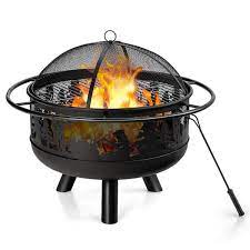 Coal Burning Outdoor Fire Pit And Grill