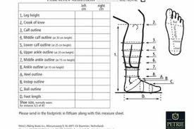 Petrie Dressage Boots Size Chart 2019
