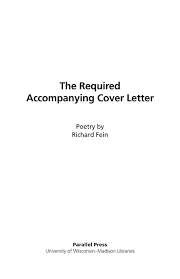 The Literature Collection The Required Accompanying Cover Letter