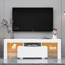 Tv Stand With Led Lights High Glossy Tv
