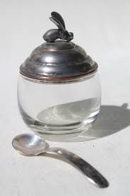 Vintage Silver Bee Honey Jar W Tiny