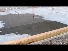 Water Puddles In New Concrete Slab
