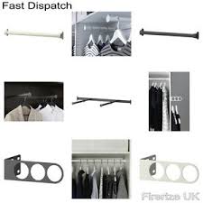 The mounting rail can be cut to an exact width if needed. Ikea Komplement Wardrobe Accessories Clothes Rail Valet Hangers Grey White Ebay