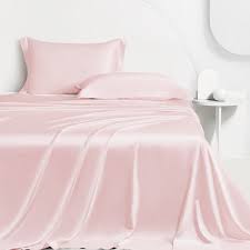 light pink silk flat sheet