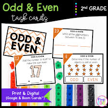 odd even numbers boom task cards