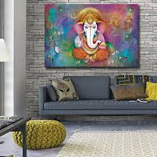 Vamamukhi Ganesha Canvas Wall Art Large