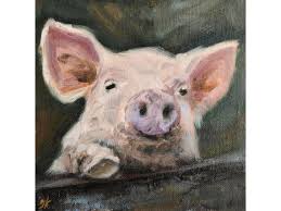 Farm Animal Artwork Pig Wall Art