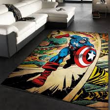 captain america hero area rug