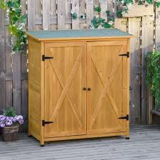 Outsunny Wood Garden Storage Shed Tool