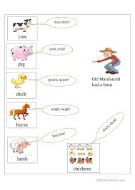 Old macdonald had a farm is a children's song and nursery rhyme about a farmer named macdonald (or mcdonald, macdonald) and the various animals he keeps on his farm. Old Macdonald Had A Farm Activities English Esl Worksheets For Distance Learning And Physical Classrooms