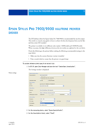 Printing with the epson driver for windows. Epson Stylus Pro 7900 9900 Halftone Printer Driver Manualzz