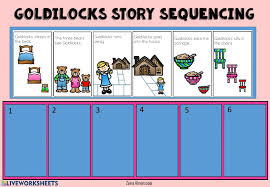 She screamed, help! and she jumped up and ran out of the room. Goldilocks Story Sequencing Interactive Worksheet