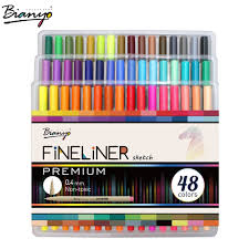 Bianyo 48 Colors Fineliner Sketch Marker Needle Drawing Pen