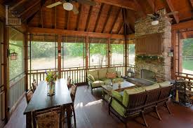 Screened Porch With Seating And Dining