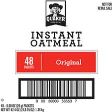 instant quaker original instant oatmeal