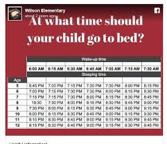 Handy Sleep Chart Shows What Time Children Should Go To Bed