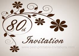 printable 80th birthday party invitation