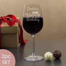 Personalised Happy Birthday Wine Glasses