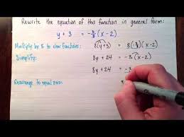 Slope Point Form To General Form