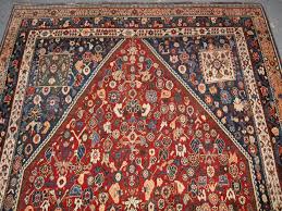antique qashqai kashkuli rug with all