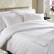 stripes kent white linen bed sheet rs