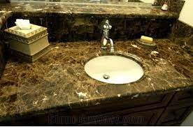 dark emperador brown marble bathroom