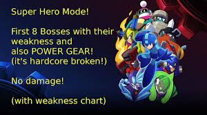 Mega Man 11 Superhero Mode First 8 Bosses With Power Gear And Their Weakness No Damage