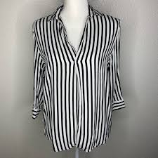 Shirts with black & white stripes are originally a military uniform shirt that is worn by russian marines (naval infantry) also tank forces. Bershka Tops Bershka Womens Black White Striped Blouse Top Poshmark