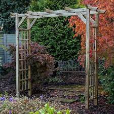 Flat Top Wooden Garden Pergola Arch