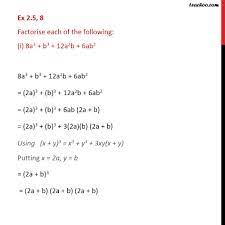 Ex 2.5, 8 (i) - Factorise 8a^3 + b^3 + 12 a^2 b + 6a b^2 [with Video]