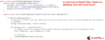 in java how to delete files folders