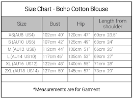 Blouse Size Chart Rldm