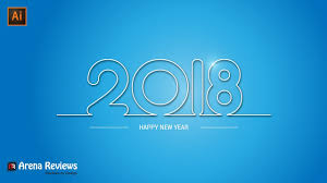 Wallpaper Of Happy New Year 2018 With Blue Background Design