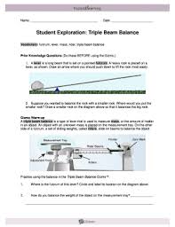 student exploration triple beam balance