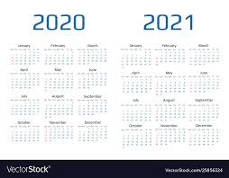 Calendar 2020 And 2021 Template 12 Months
