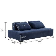 85 4 In L Armless Polyester Minimalist Modular Sofa In Gray