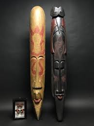 Large Couple Wall Masks Wood Africa