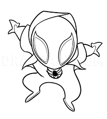 Step 01 step 02 step 03 step 04 step 05 step 06 step 07 step 08 step 09 step 10 step 11 step 12 How To Draw A Chibi Spiderman From Into The Spider Verse Step By Step Drawing Guide By Dawn Dragoart Com